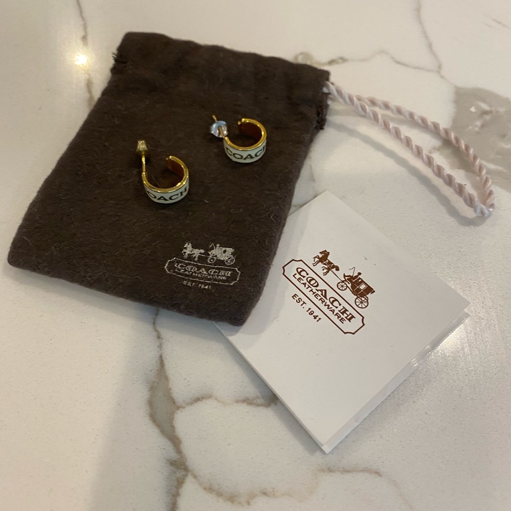 Coach signature earrings